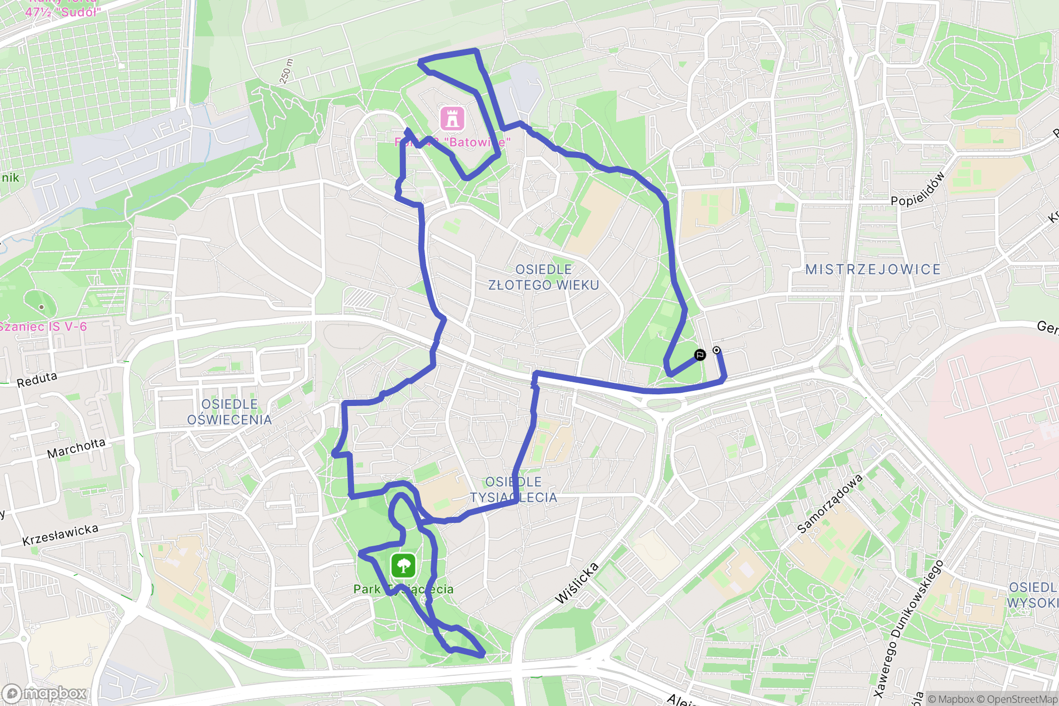 Kraków: mapa trasy - Poland