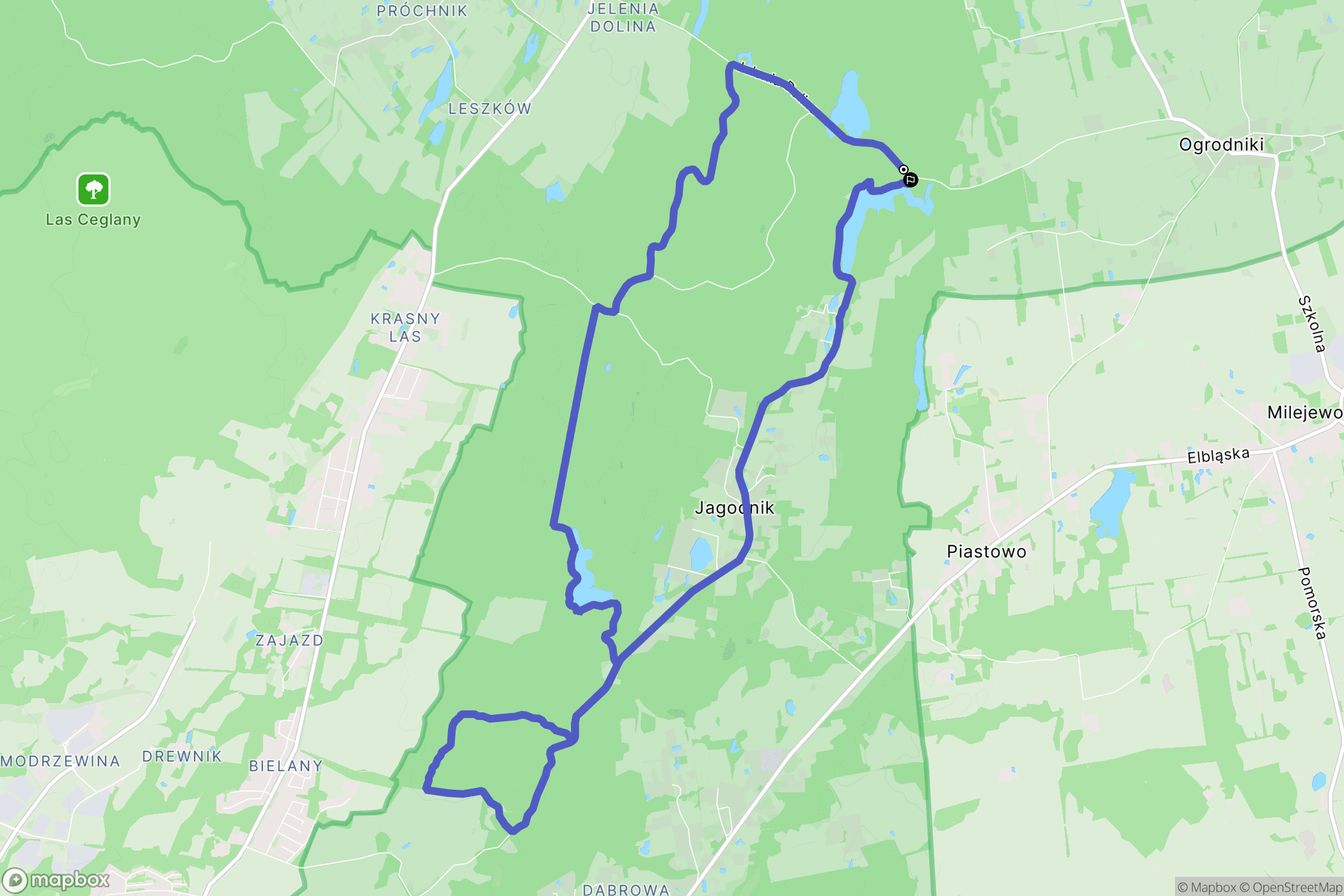 Elbląg: mapa trasy - Poland