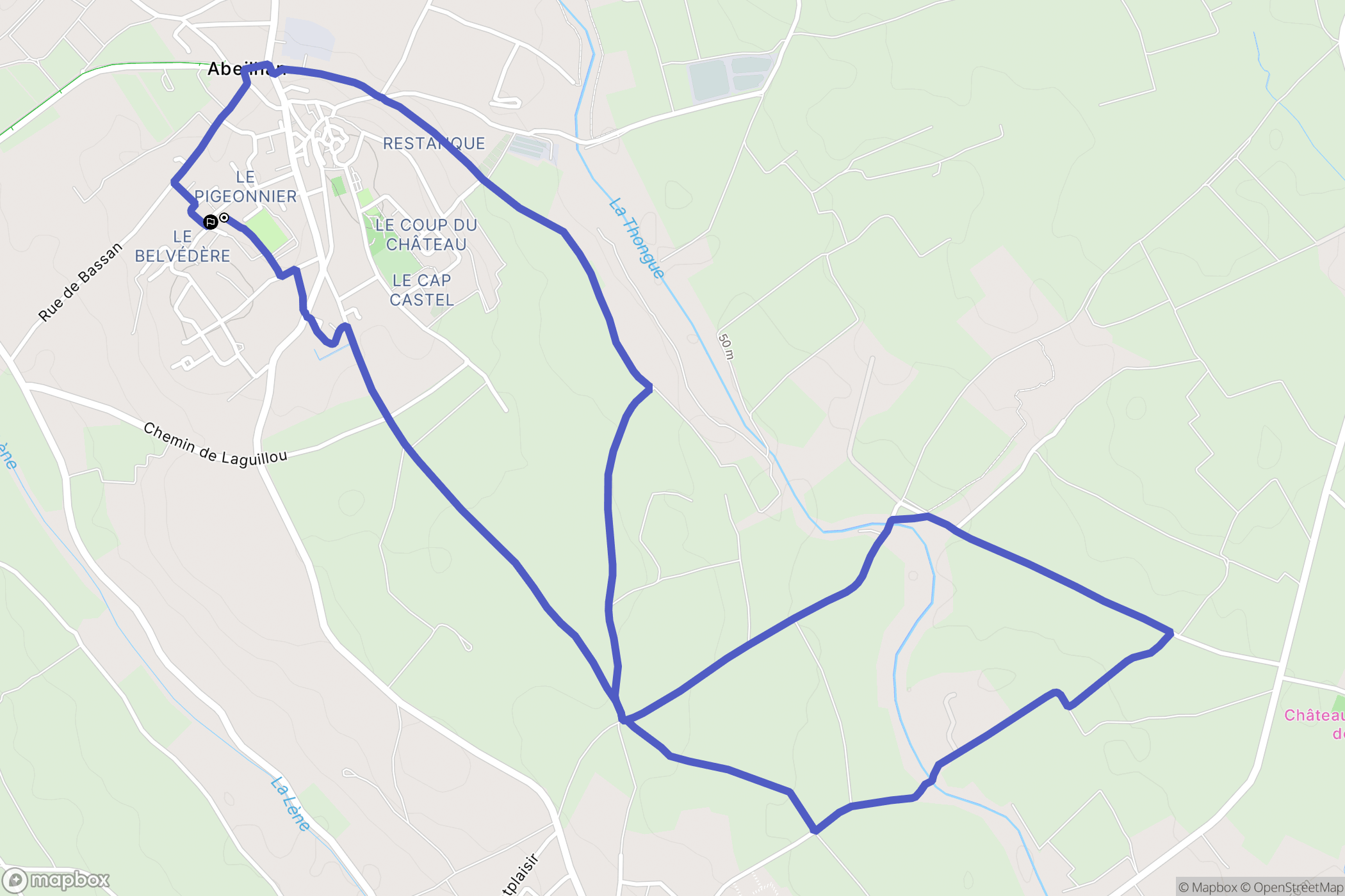 Abeilhan : carte du parcours de randonnée - France