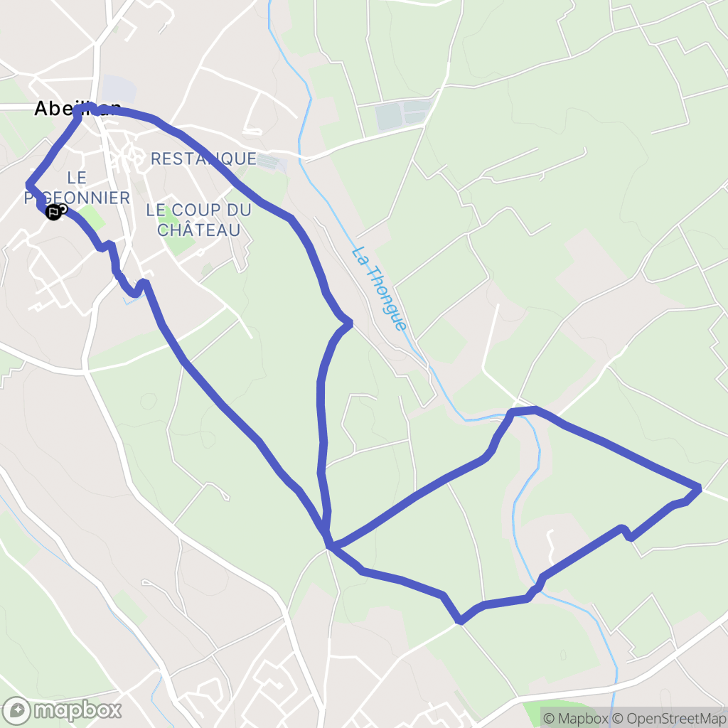 Abeilhan : carte du parcours de randonnée - France