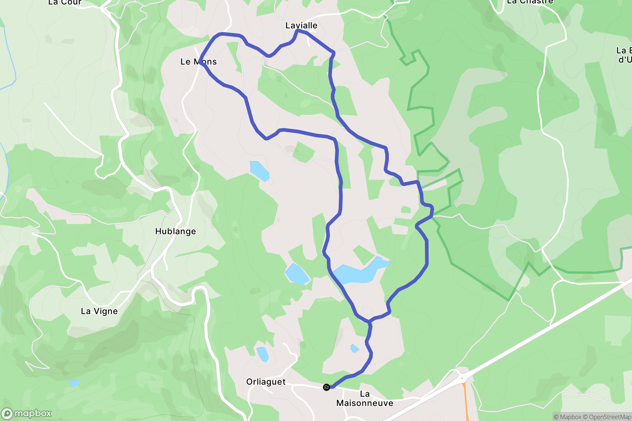 Gimel-les-Cascades : carte du parcours de randonnée - France