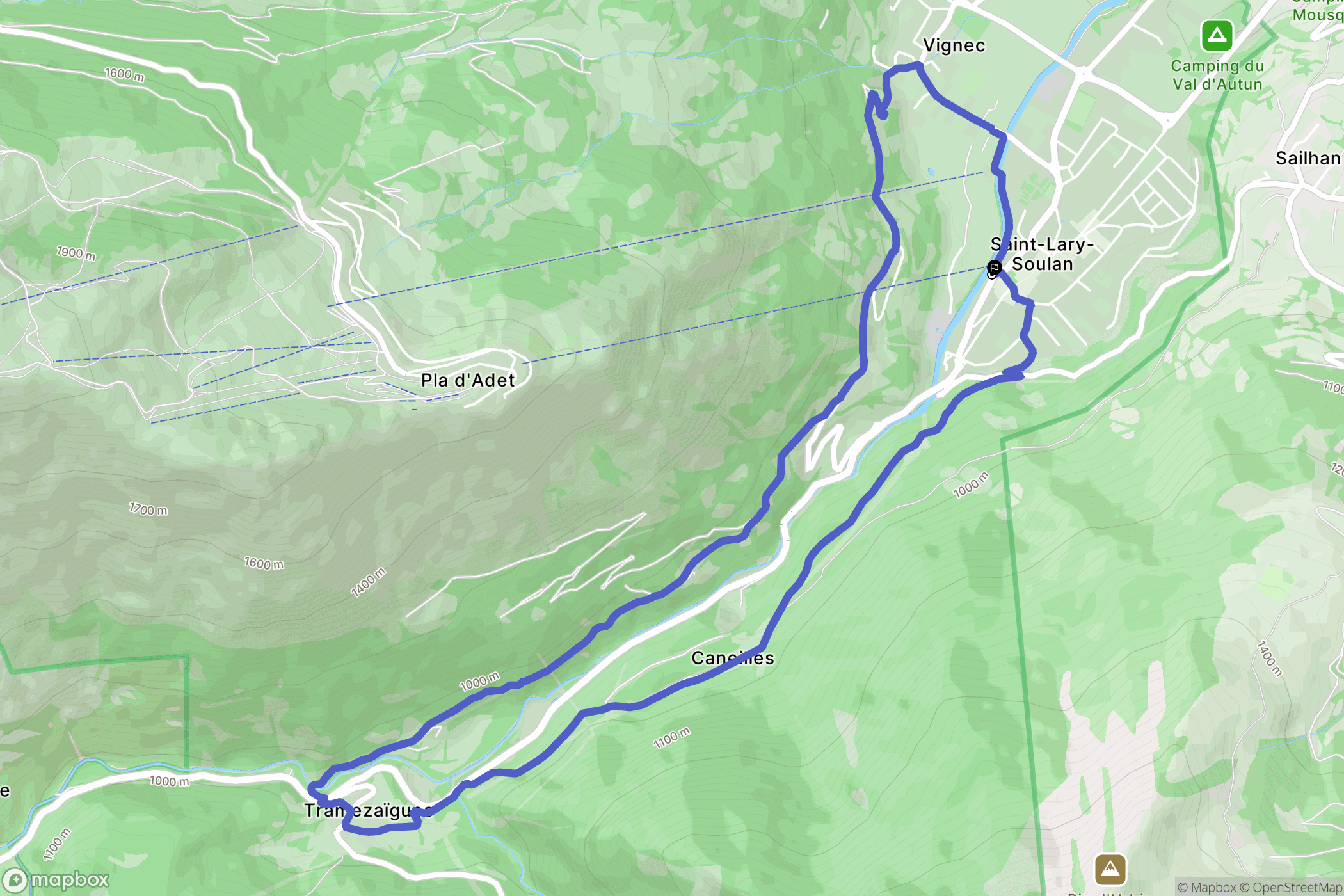 Saint-Lary-Soulan : carte du parcours de randonnée - France
