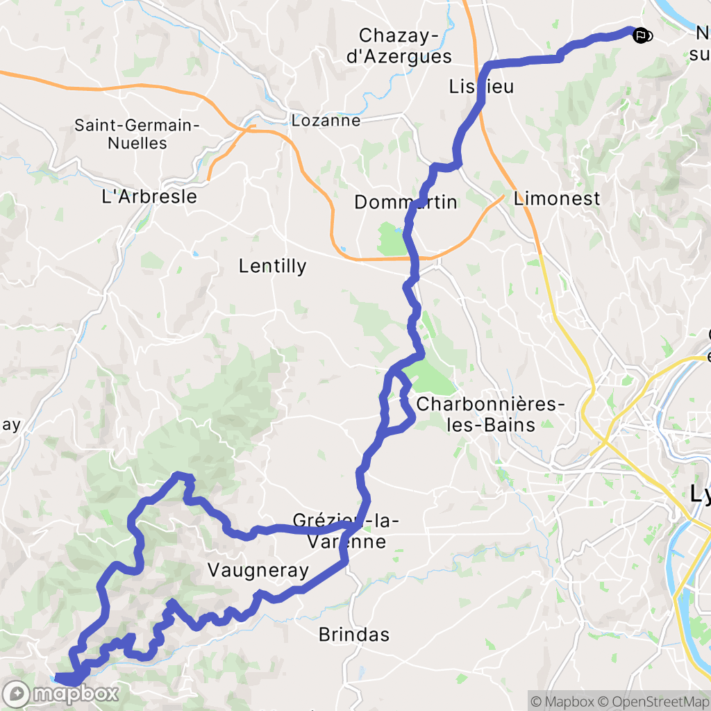 Saint-Germain-au-Mont-d'Or : carte du parcours de randonnée - France
