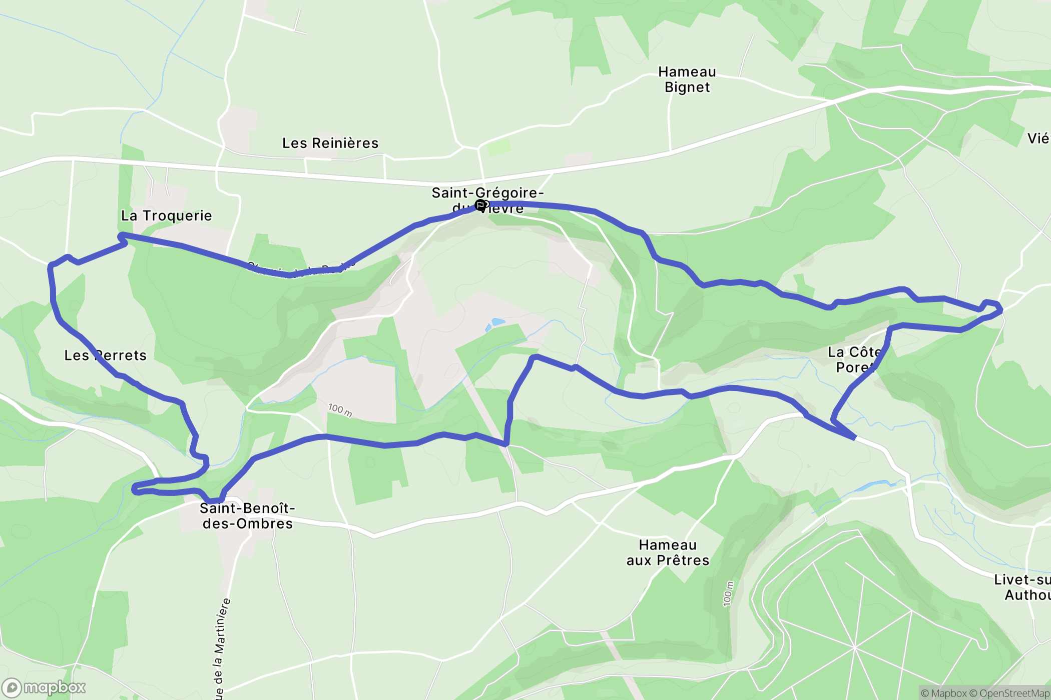 Saint-Grégoire-du-Vièvre : carte du parcours de randonnée - France