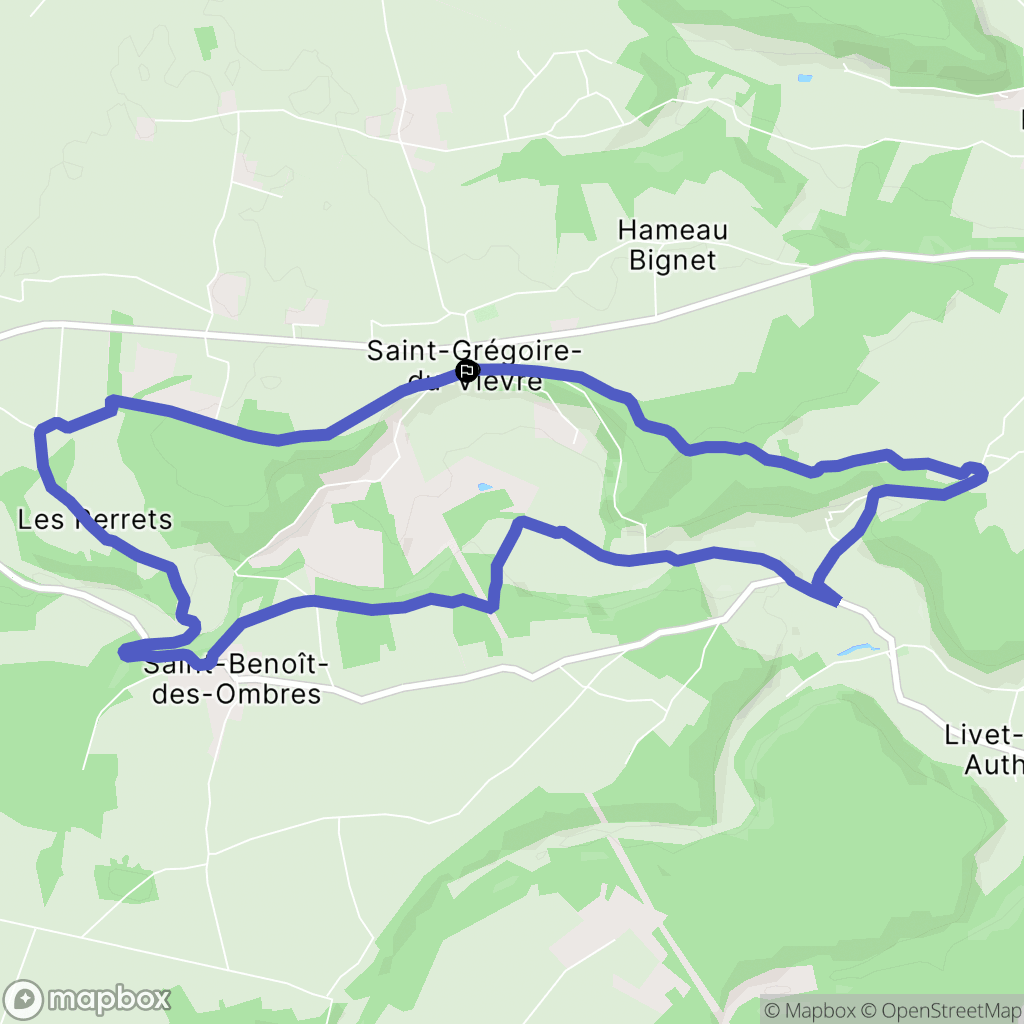 Saint-Grégoire-du-Vièvre : carte du parcours de randonnée - France