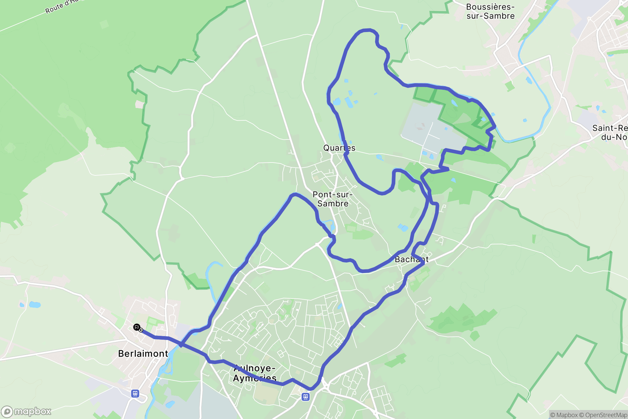 Berlaimont : carte du parcours de randonnée - France