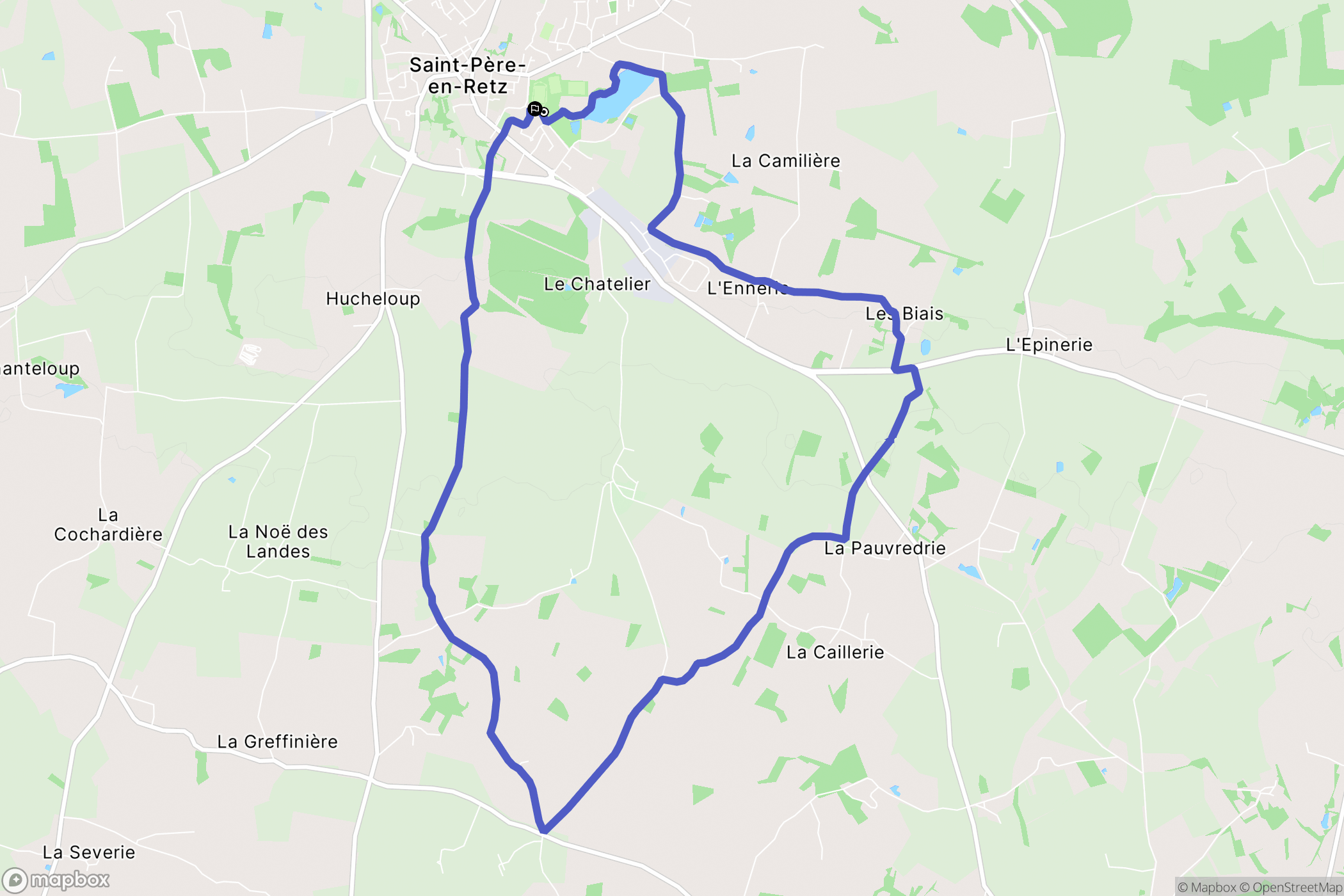 Saint-Père-en-Retz : carte du parcours de randonnée - France