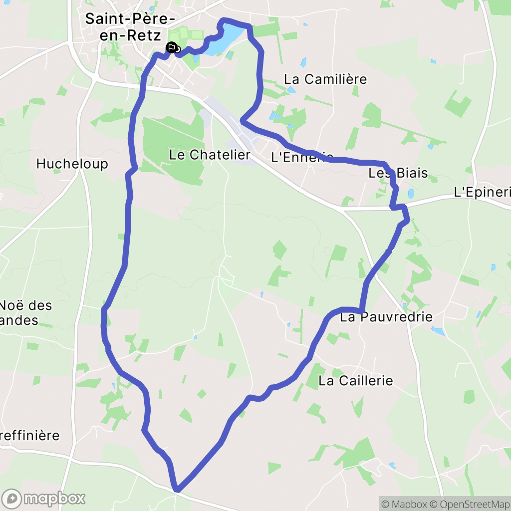 Saint-Père-en-Retz : carte du parcours de randonnée - France