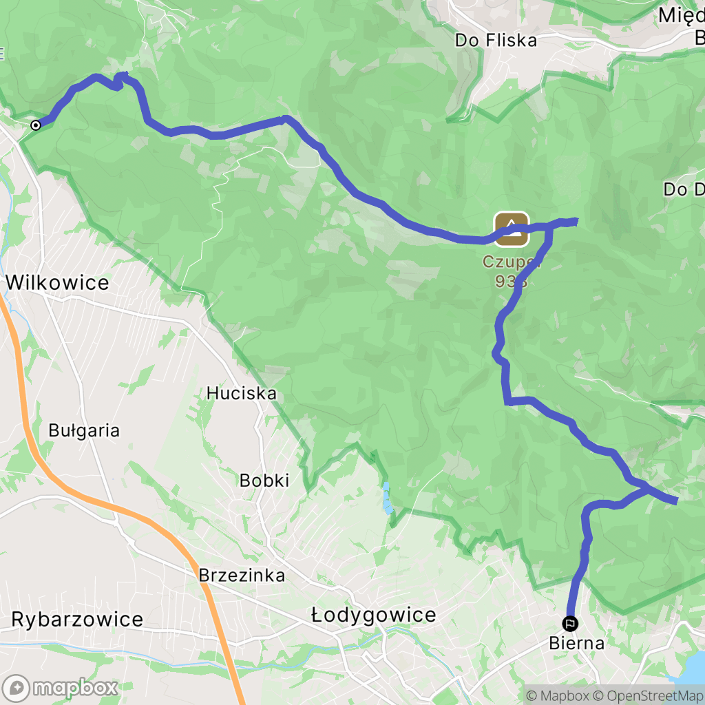 Bielsko-Biała: mapa trasy - Poland