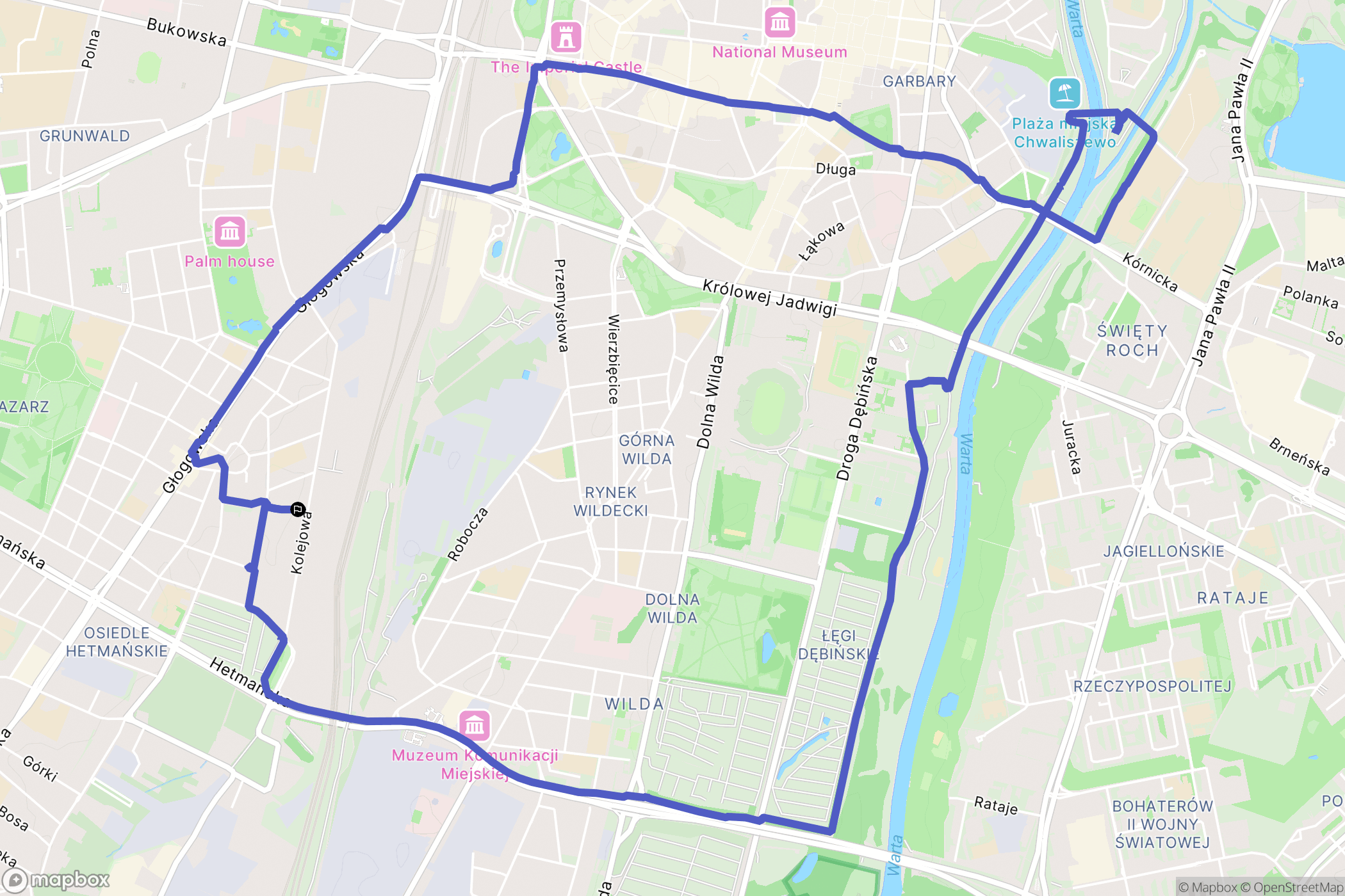 Poznań: mapa trasy - Poland