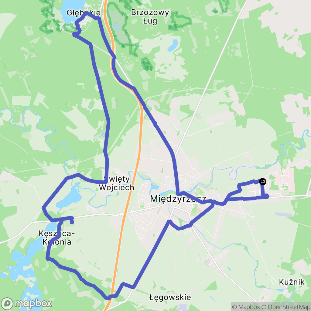 Międzyrzecz: mapa trasy - Poland
