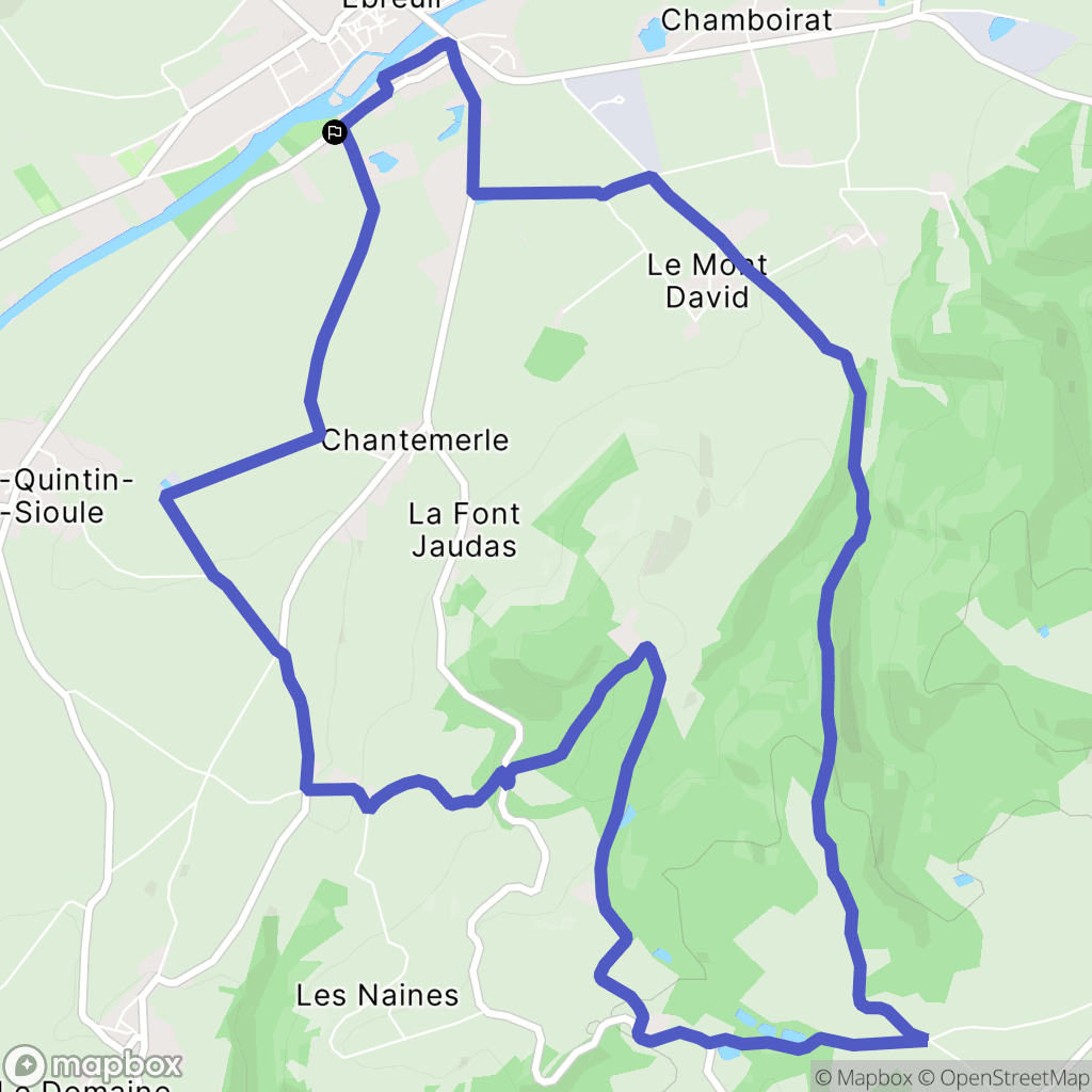 Saint-Quintin-sur-Sioule : carte du parcours de randonnée - France