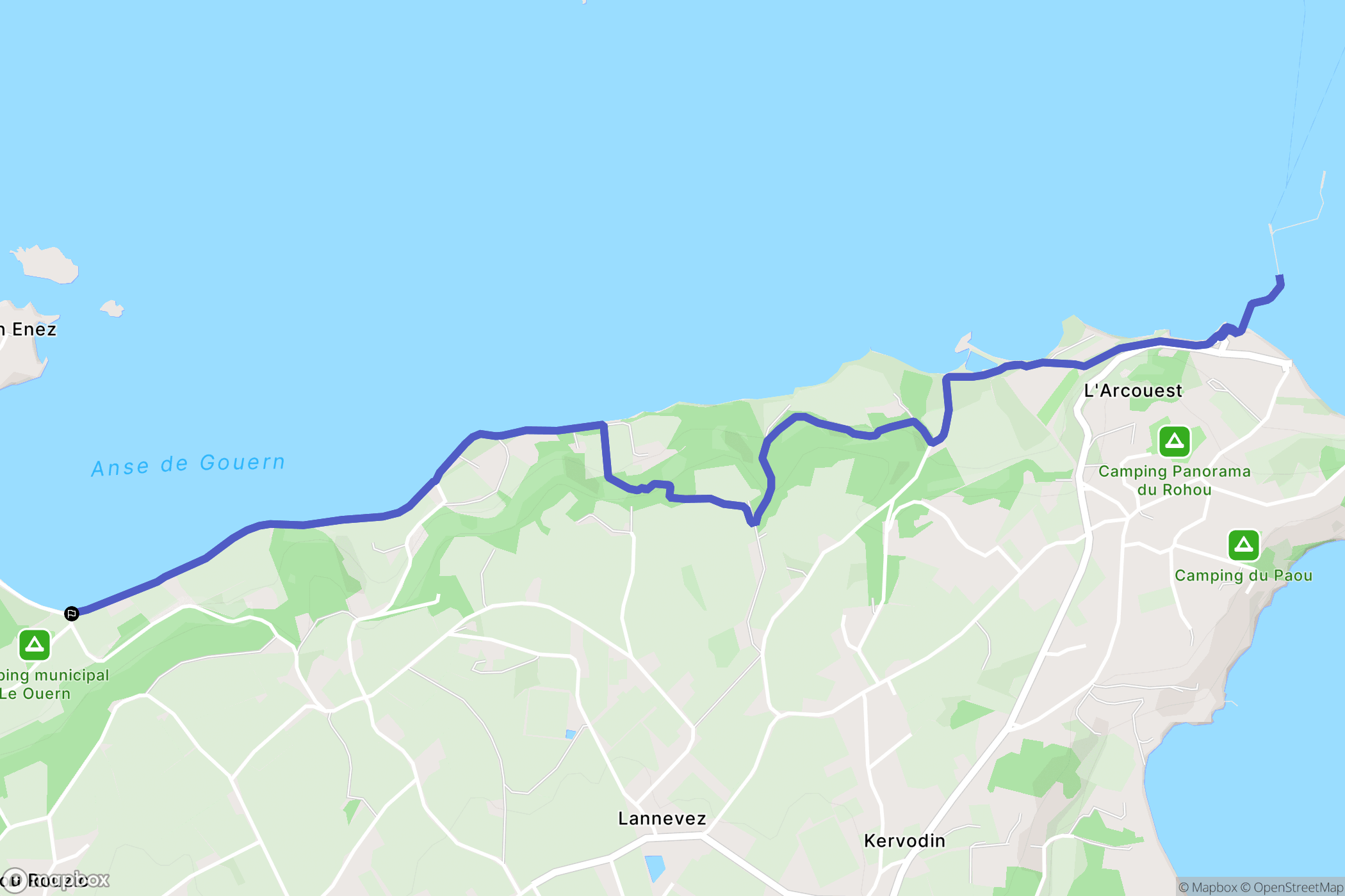 Ploubazlanec : carte du parcours de randonnée - France