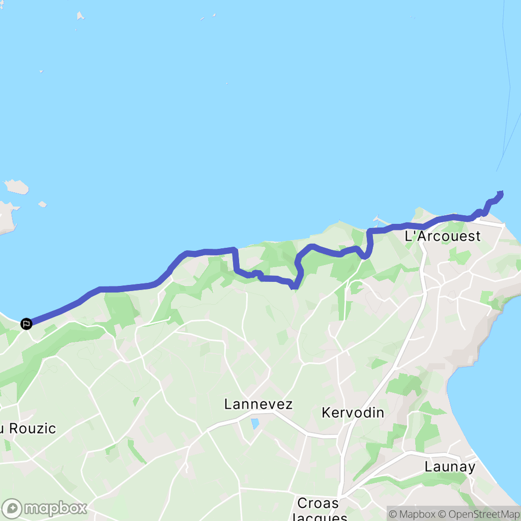 Ploubazlanec : carte du parcours de randonnée - France