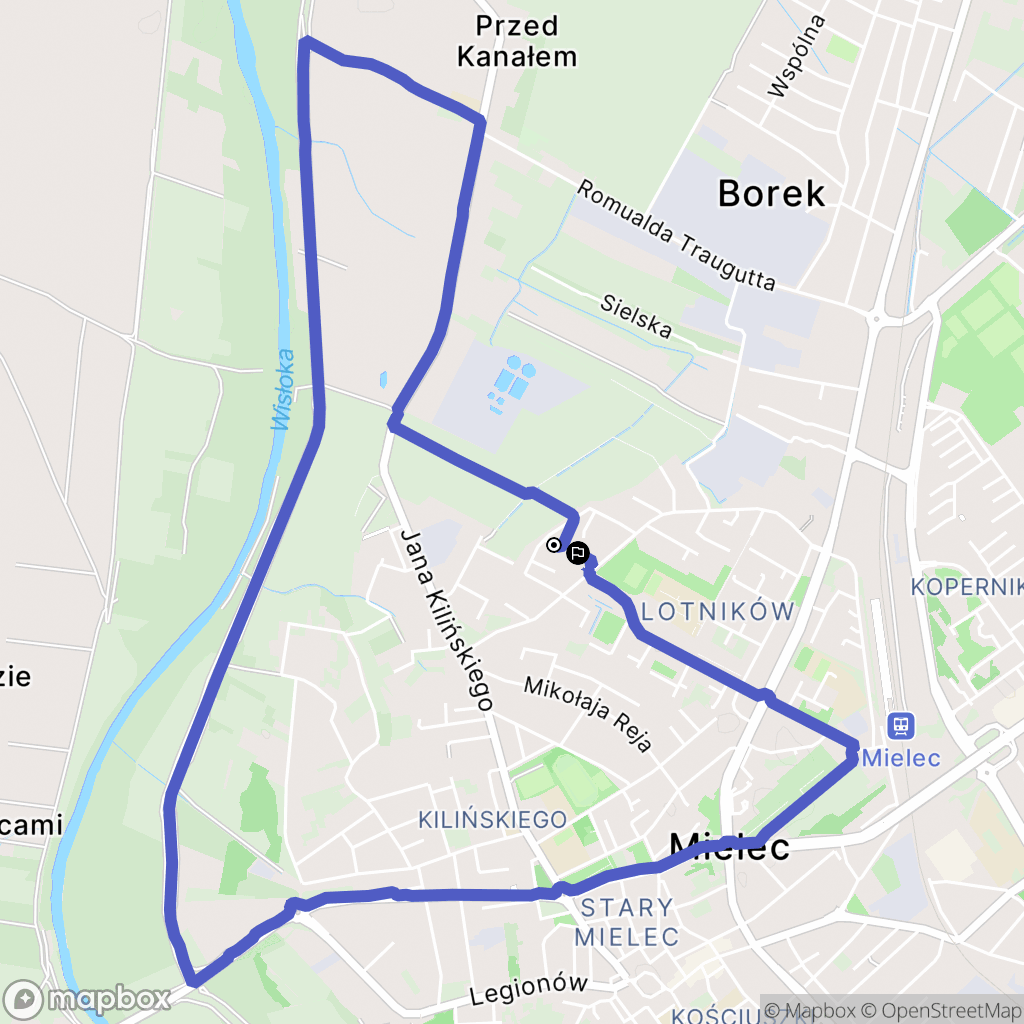 Mielec: mapa trasy - Poland