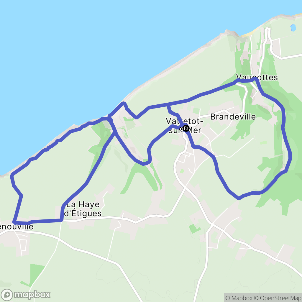 Vattetot-sur-Mer : carte du parcours de randonnée - France