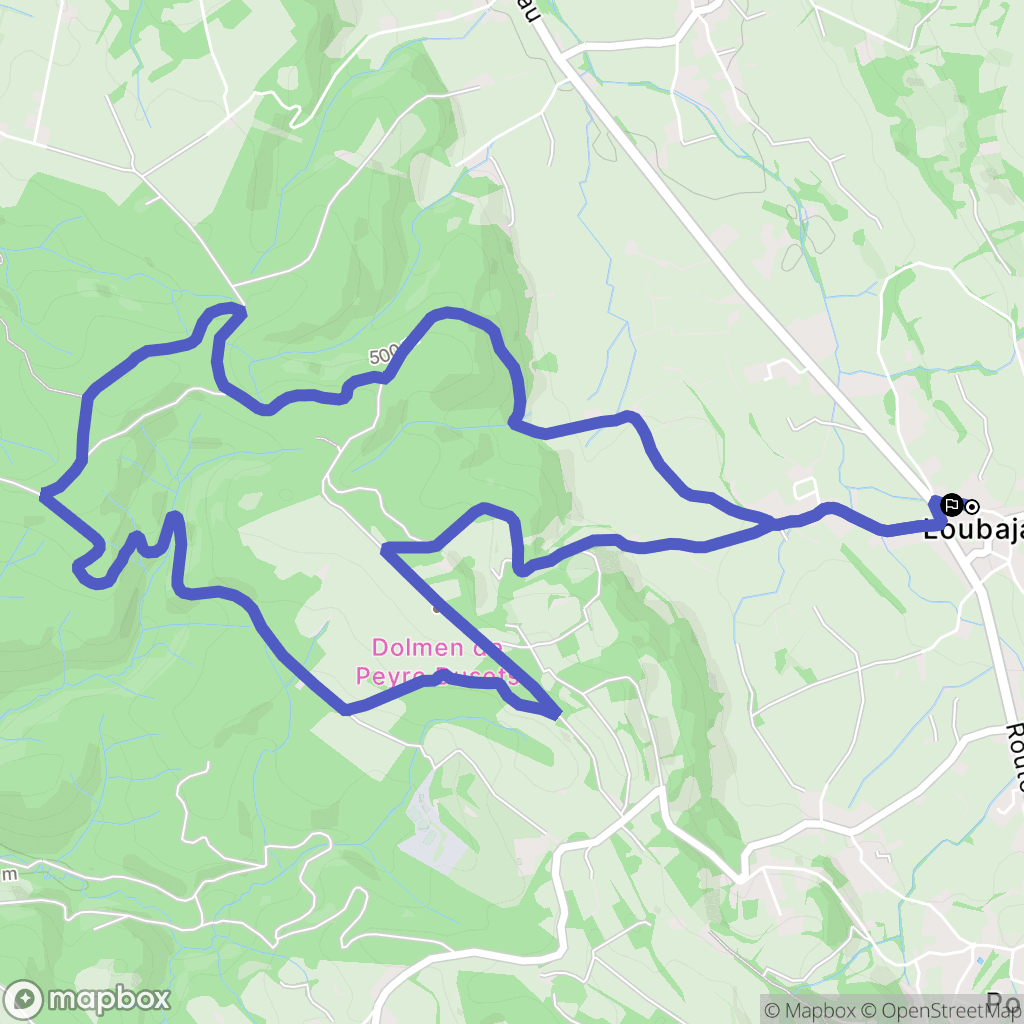Loubajac : carte du parcours de randonnée - France