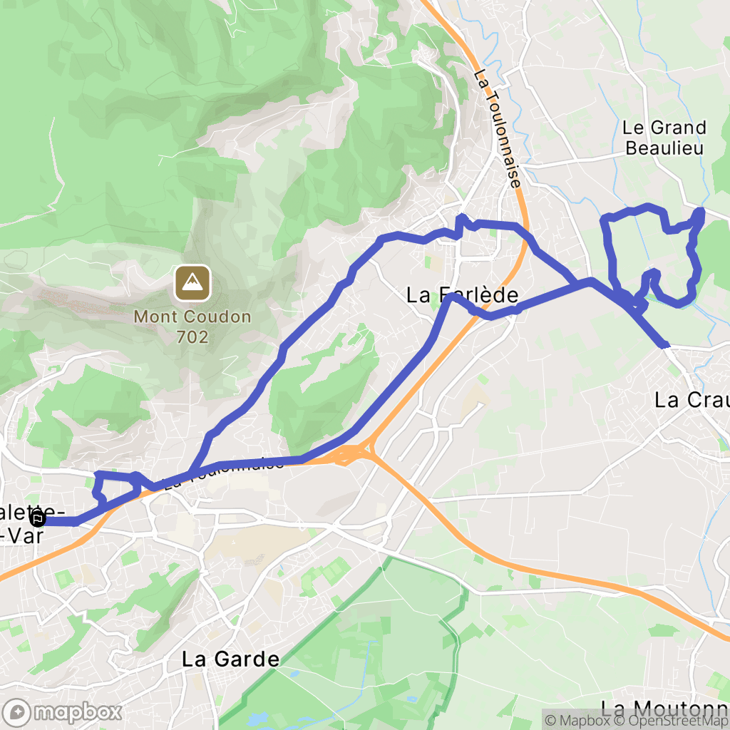 La Valette-du-Var : carte du parcours de randonnée - France