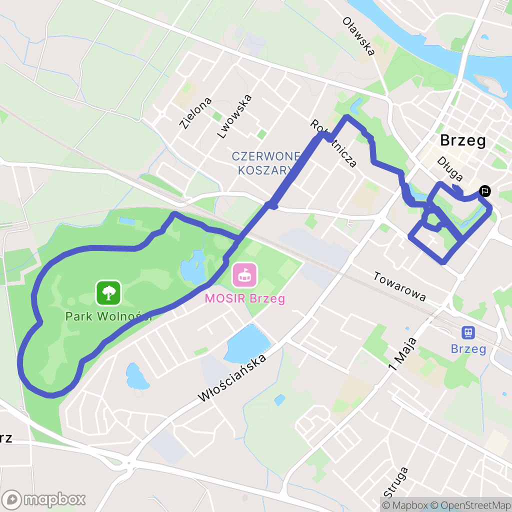 Brzeg: mapa trasy - Poland