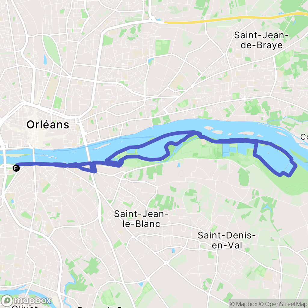 Orléans : carte du parcours de randonnée - France
