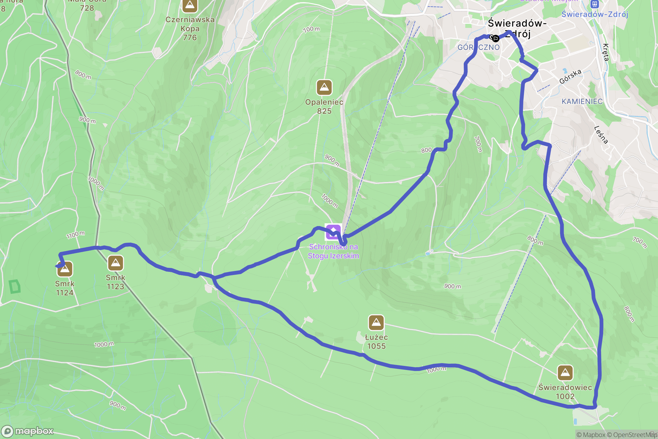Świeradów-Zdrój: mapa trasy - Poland