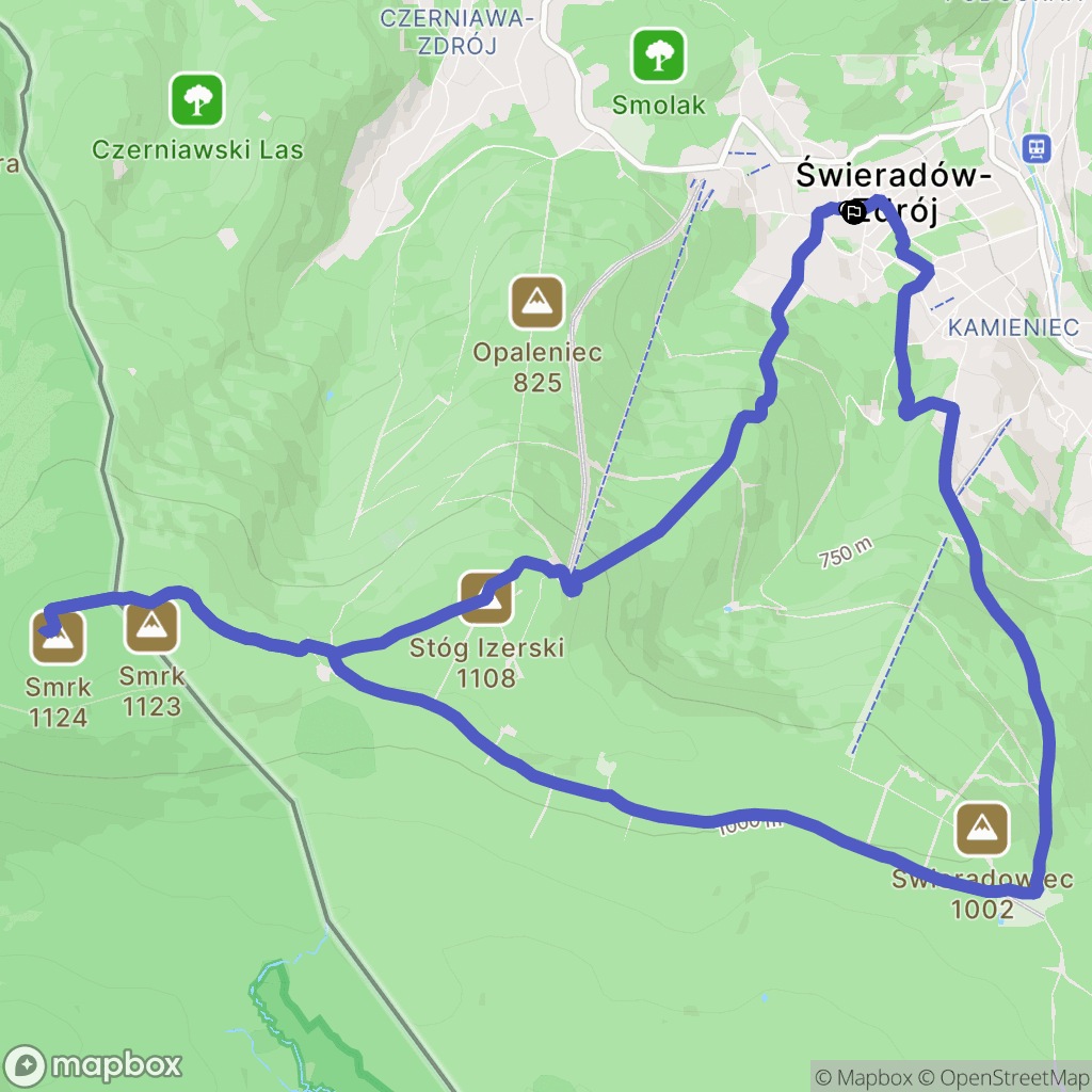 Świeradów-Zdrój: mapa trasy - Poland