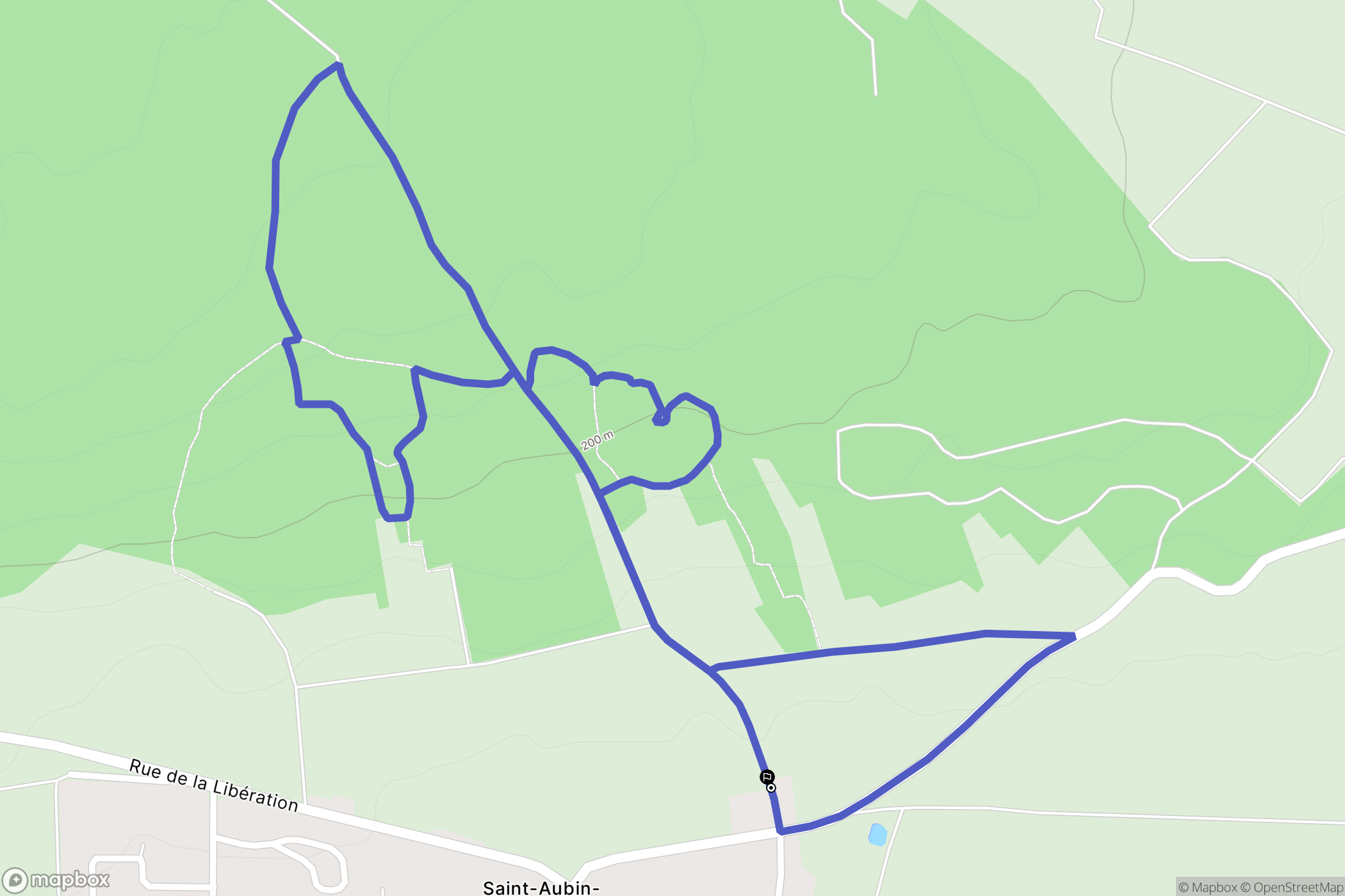 Saint-Aubin-des-Bois : carte du parcours de randonnée - France
