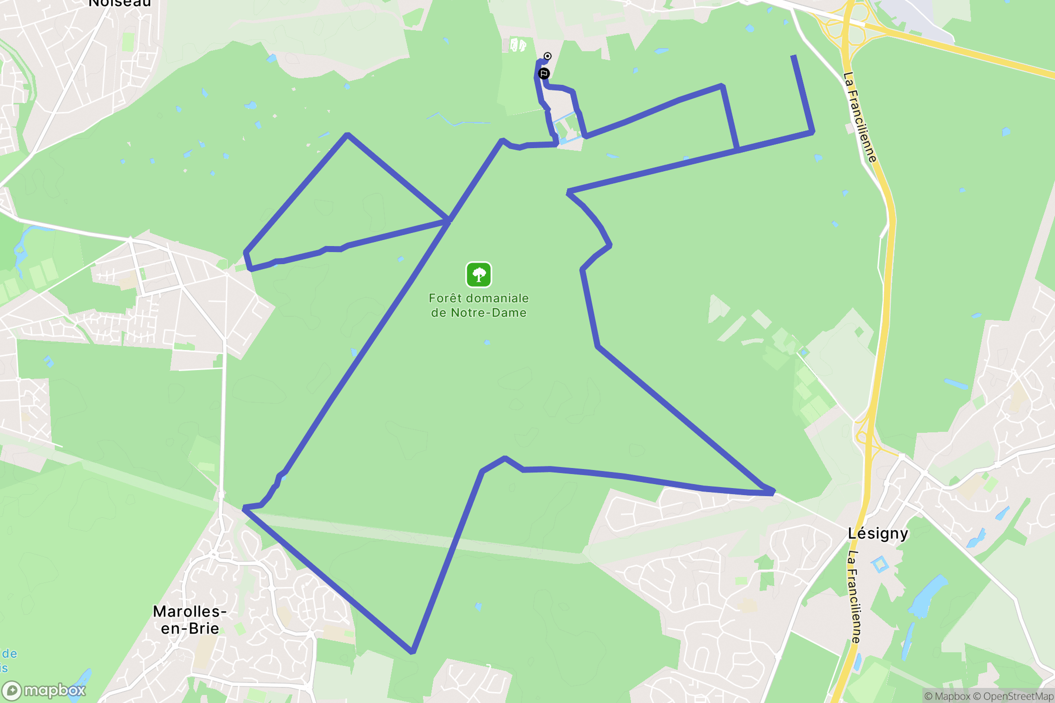 La Queue-en-Brie : carte du parcours de randonnée - France