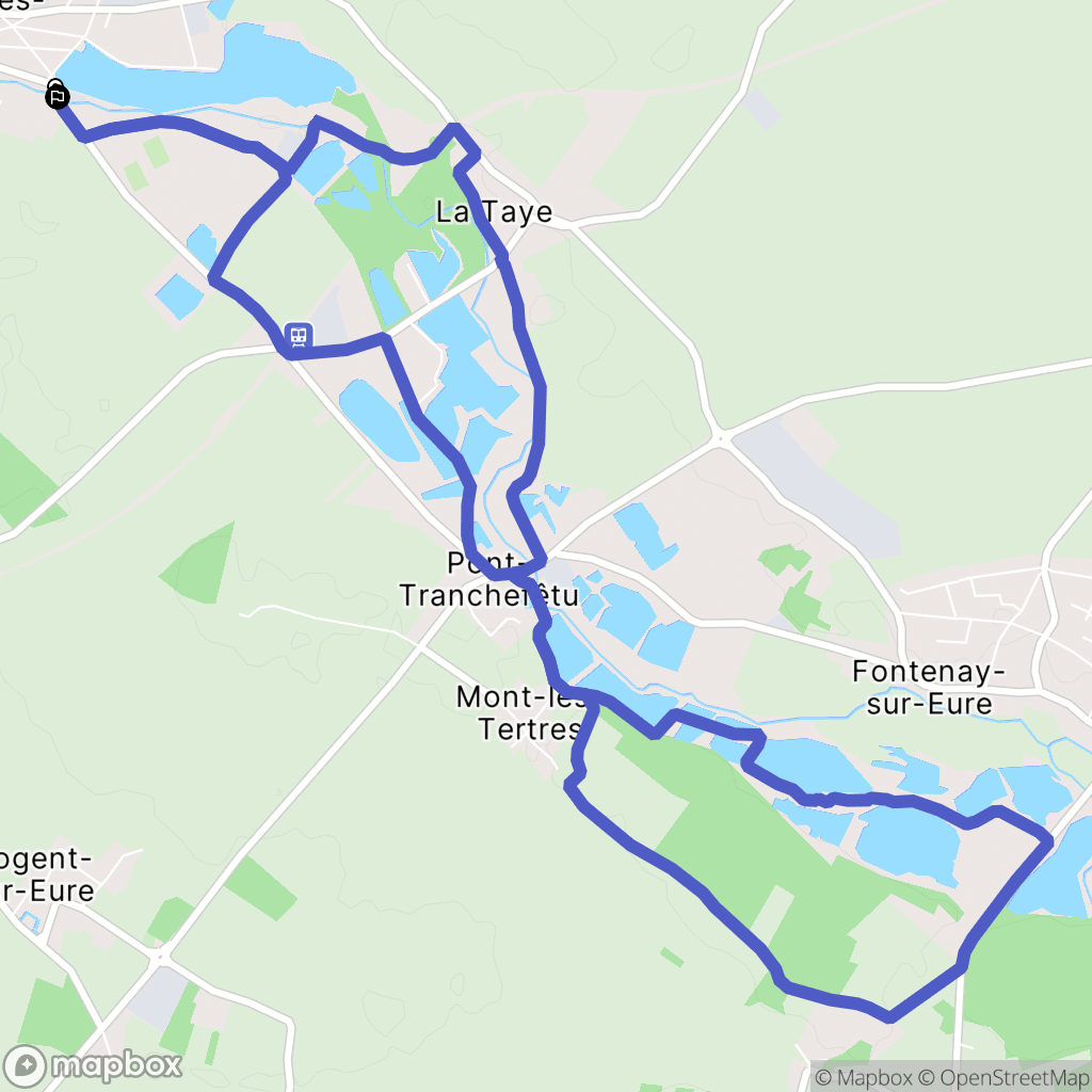 Saint-Georges-sur-Eure : carte du parcours de randonnée - France