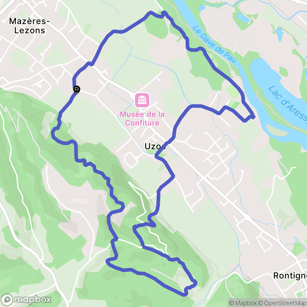 Mazères-Lezons : carte du parcours de randonnée - France