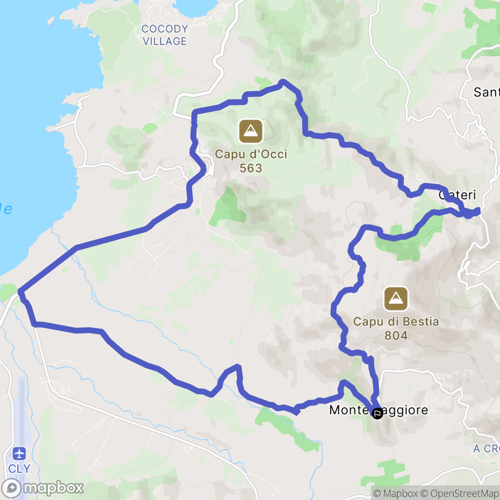 Montegrosso : carte du parcours de randonnée - France