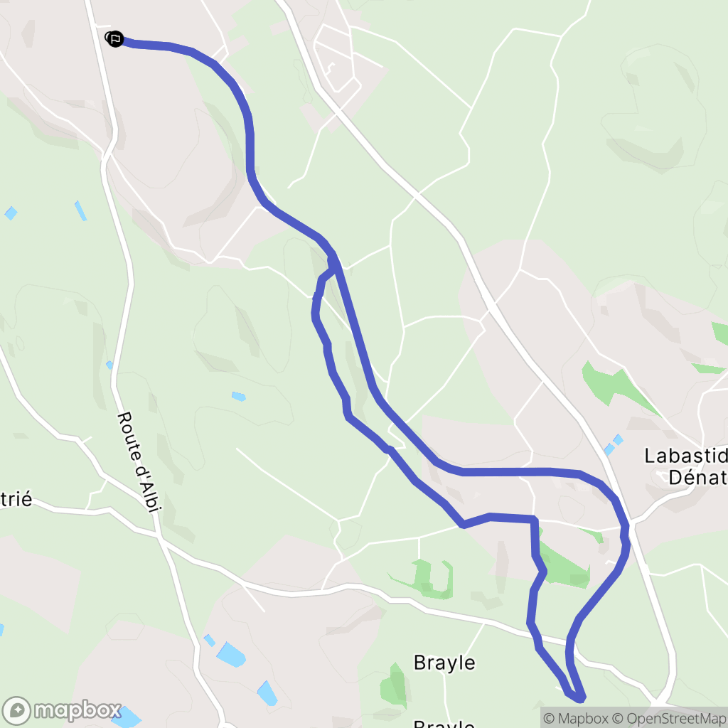 Puygouzon : carte du parcours de randonnée - France