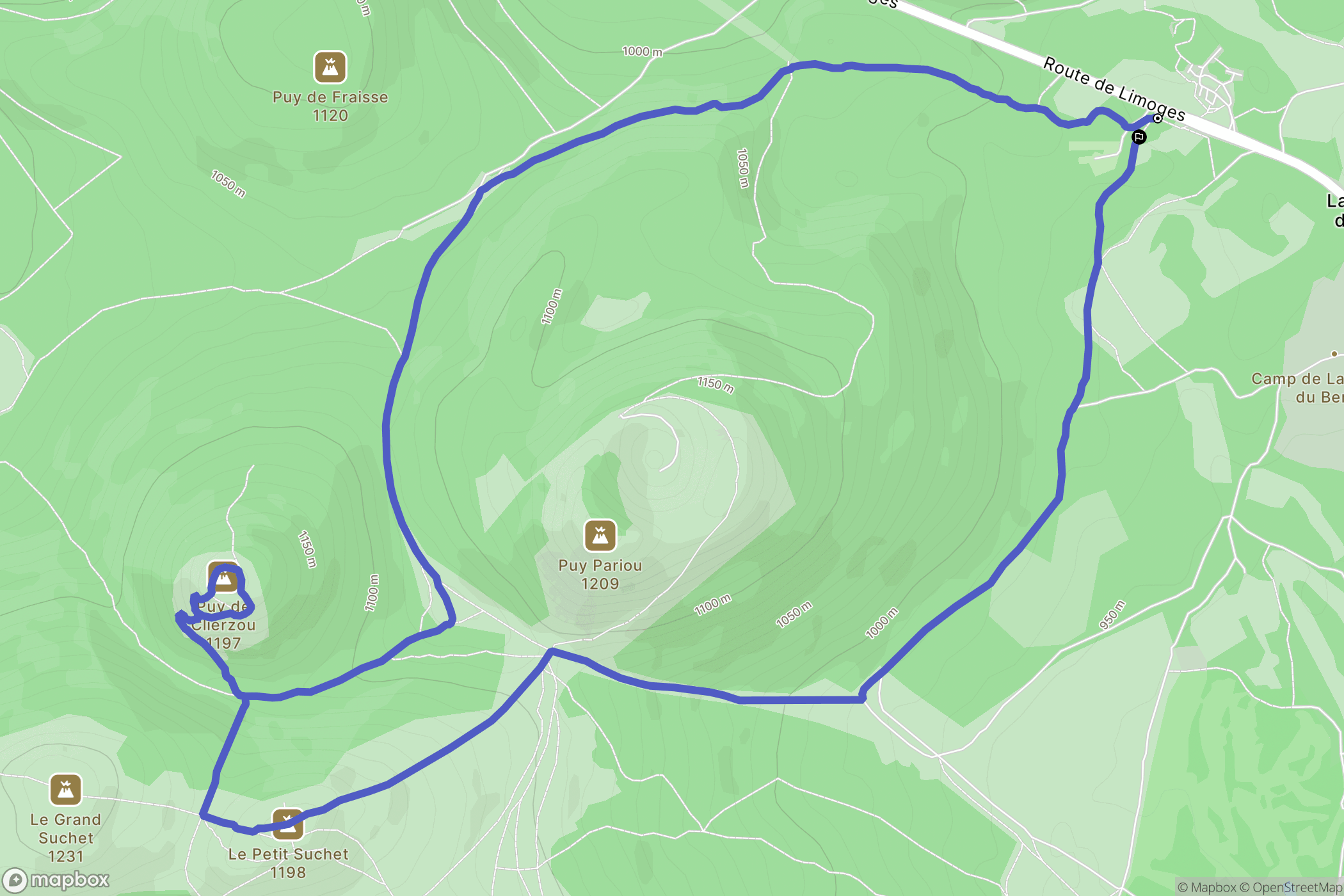 Orcines : carte du parcours de randonnée - France