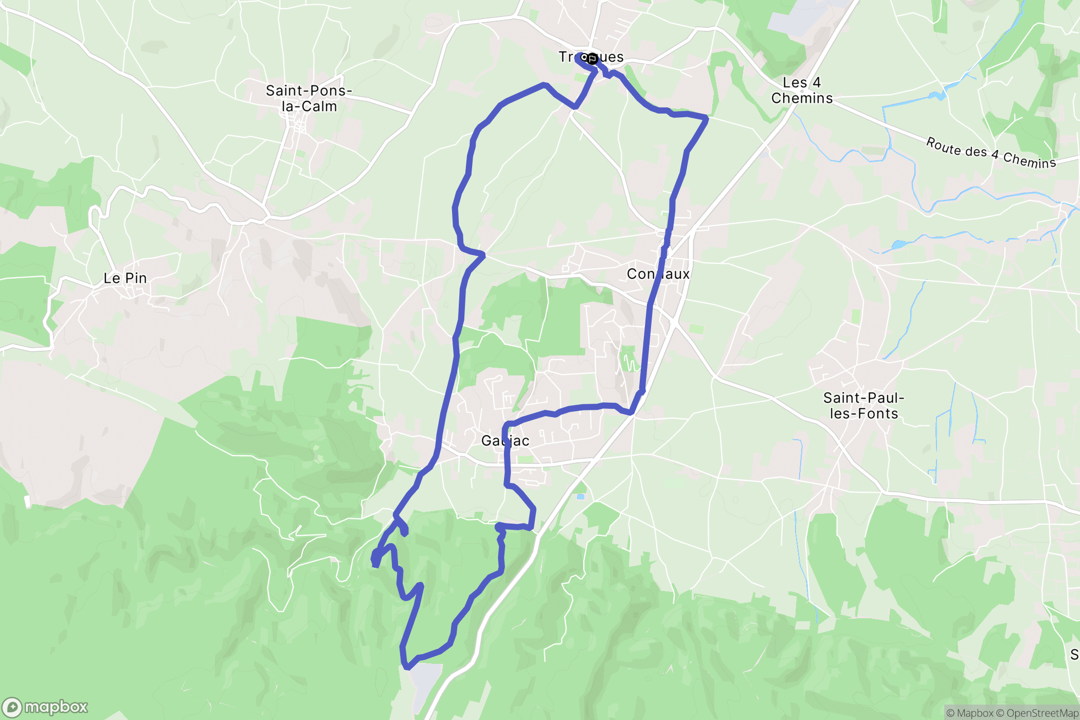 Tresques : carte du parcours de randonnée - France