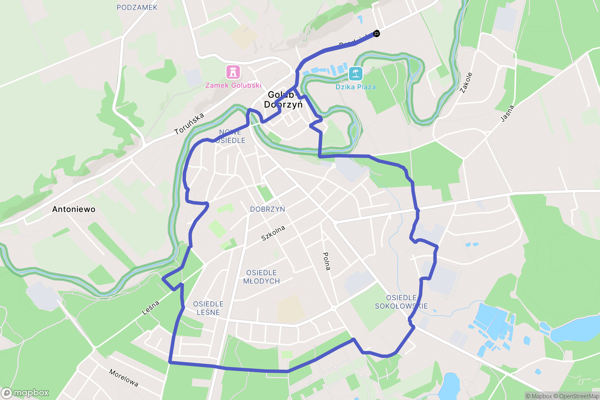 Golub-Dobrzyń: mapa trasy - Poland