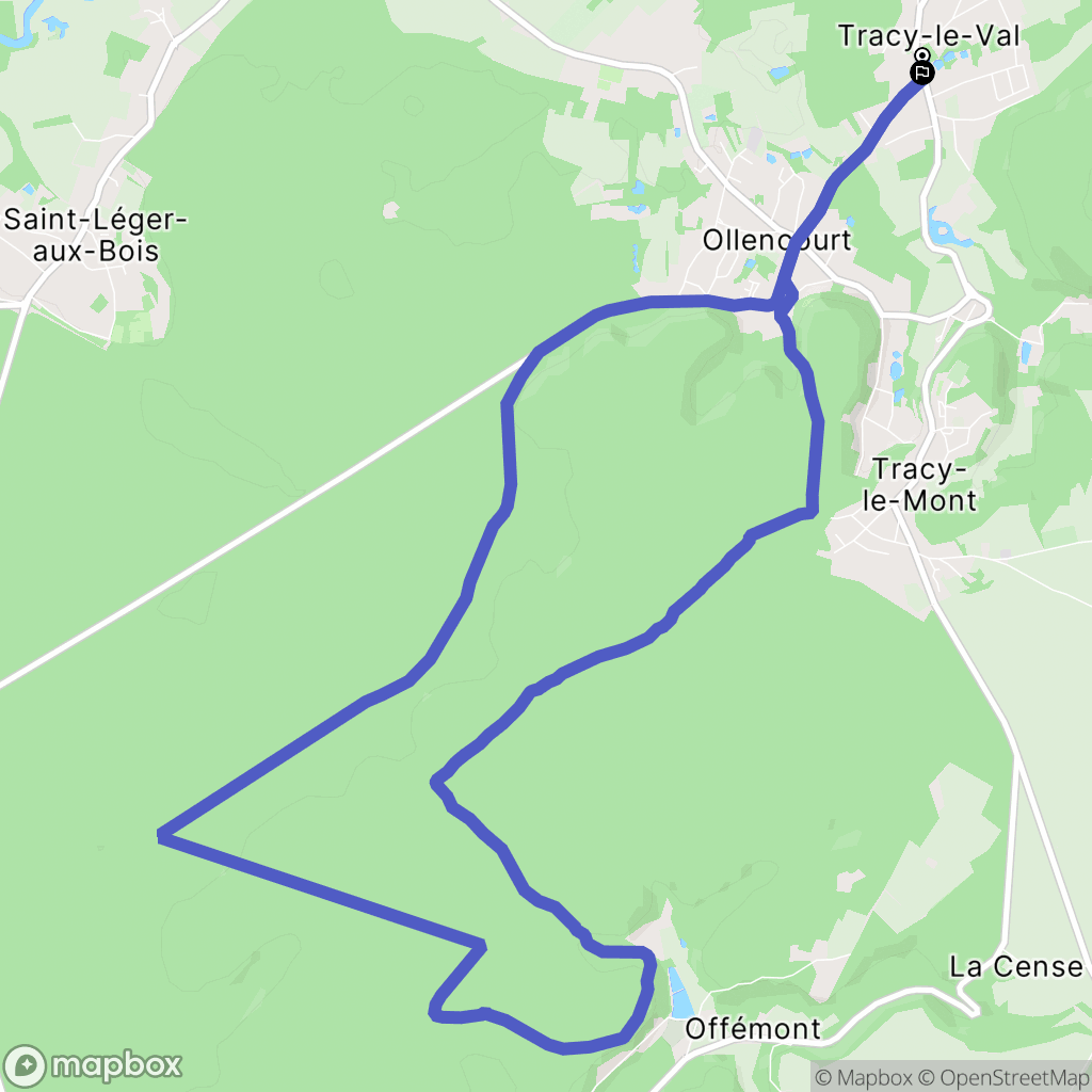 Tracy-le-Val : carte du parcours de randonnée - France