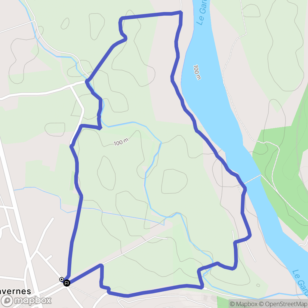 Ribaute-les-Tavernes : carte du parcours de randonnée - France