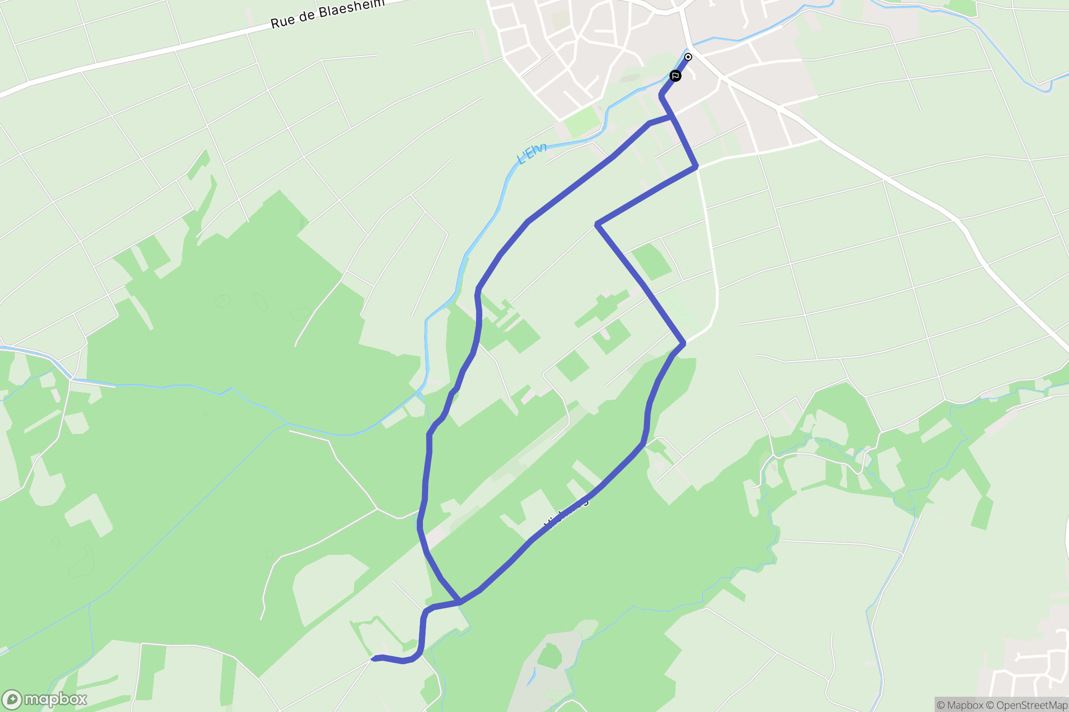 Geispolsheim : carte du parcours de randonnée - France