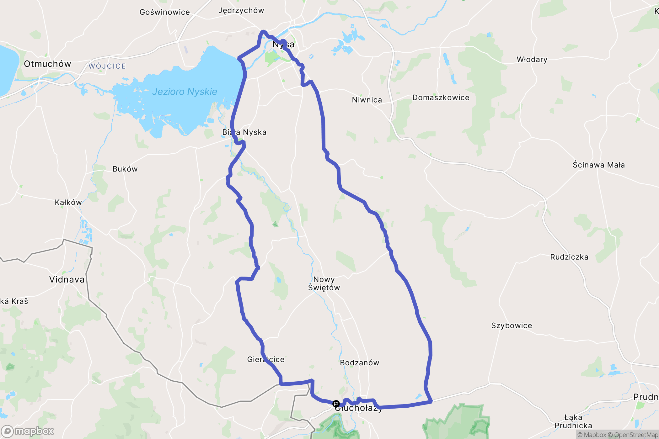 Głuchołazy: mapa trasy - Poland