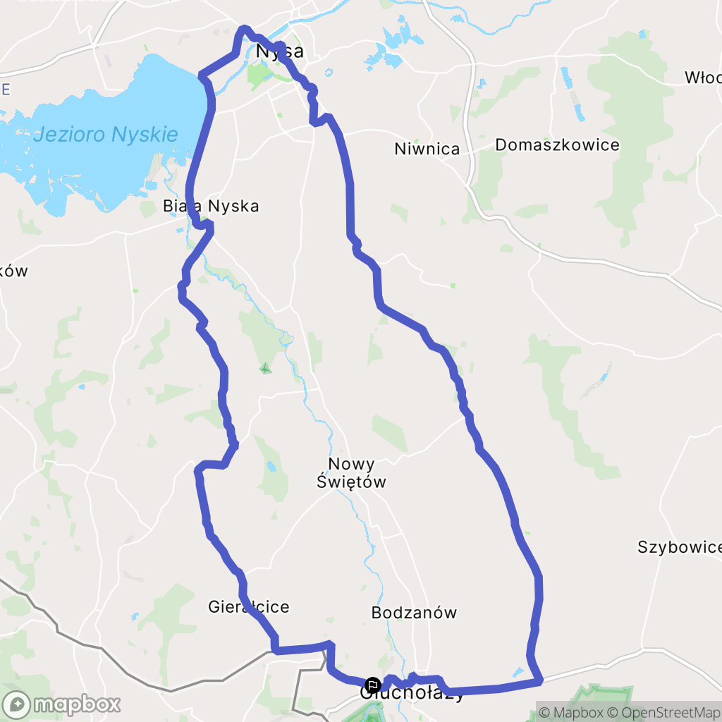 Głuchołazy: mapa trasy - Poland