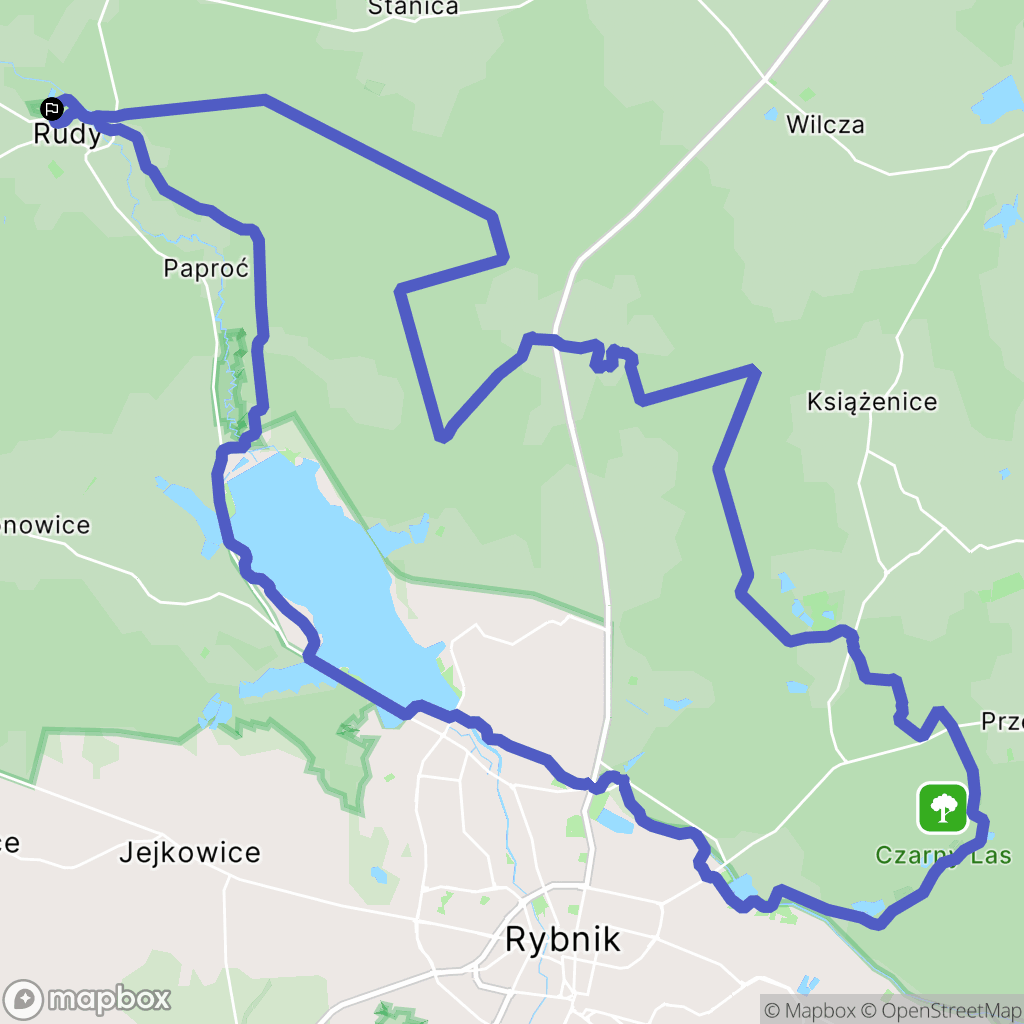 Rudy: mapa trasy - Poland