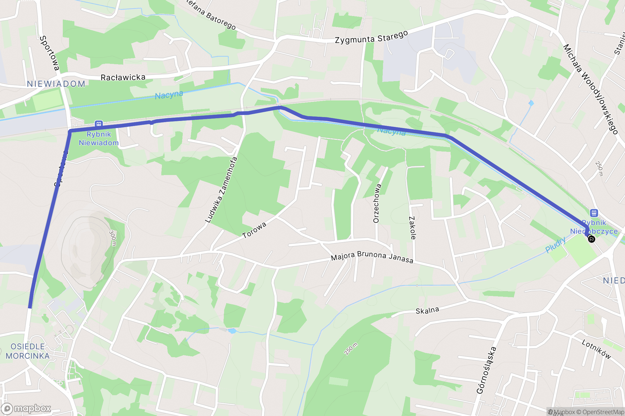 Rybnik: mapa trasy - Poland