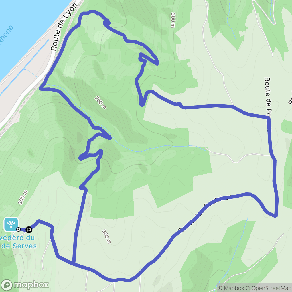 Serves-sur-Rhône : carte du parcours de randonnée - France