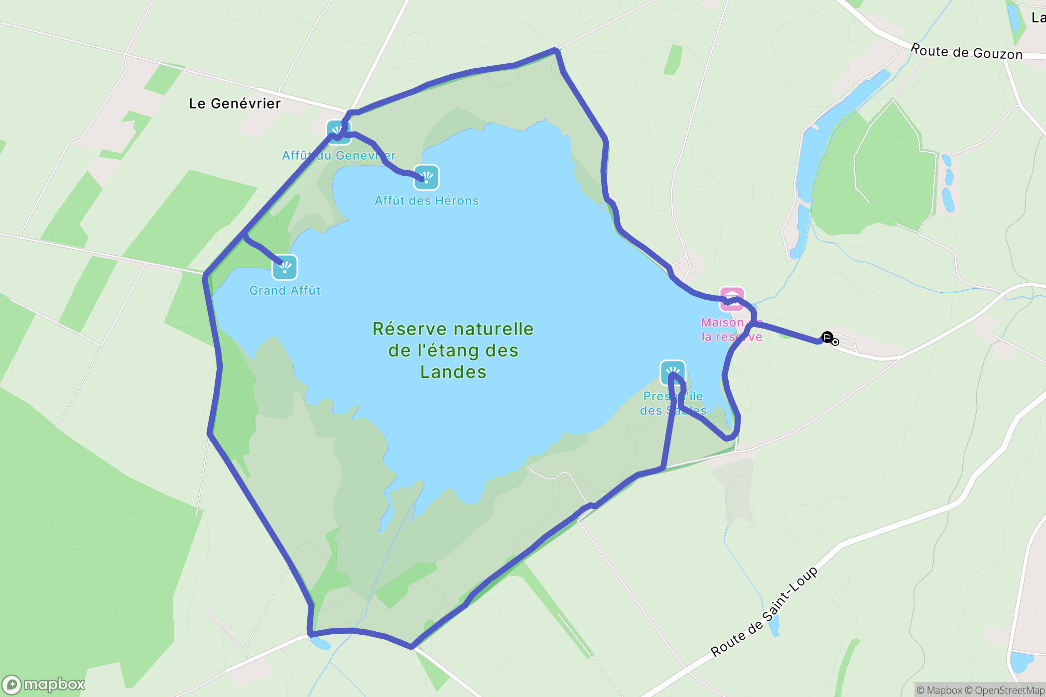 Lussat : carte du parcours de randonnée - France