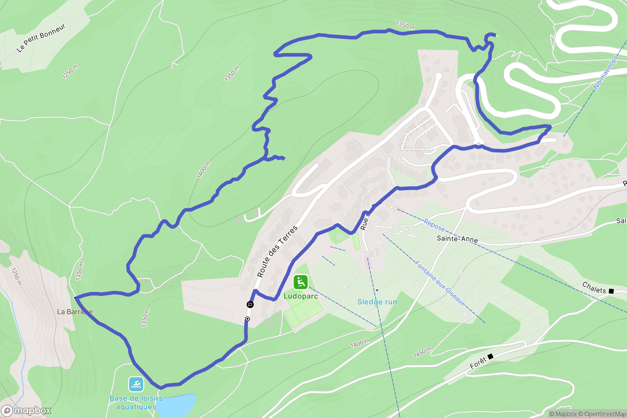 Villarodin-Bourget : carte du parcours de randonnée - France
