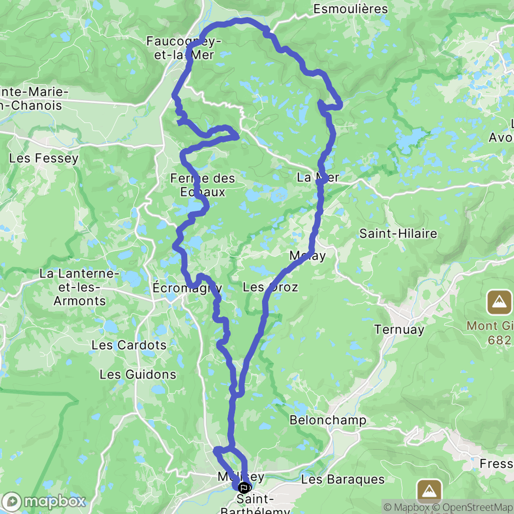 Mélisey : carte du parcours de randonnée - France