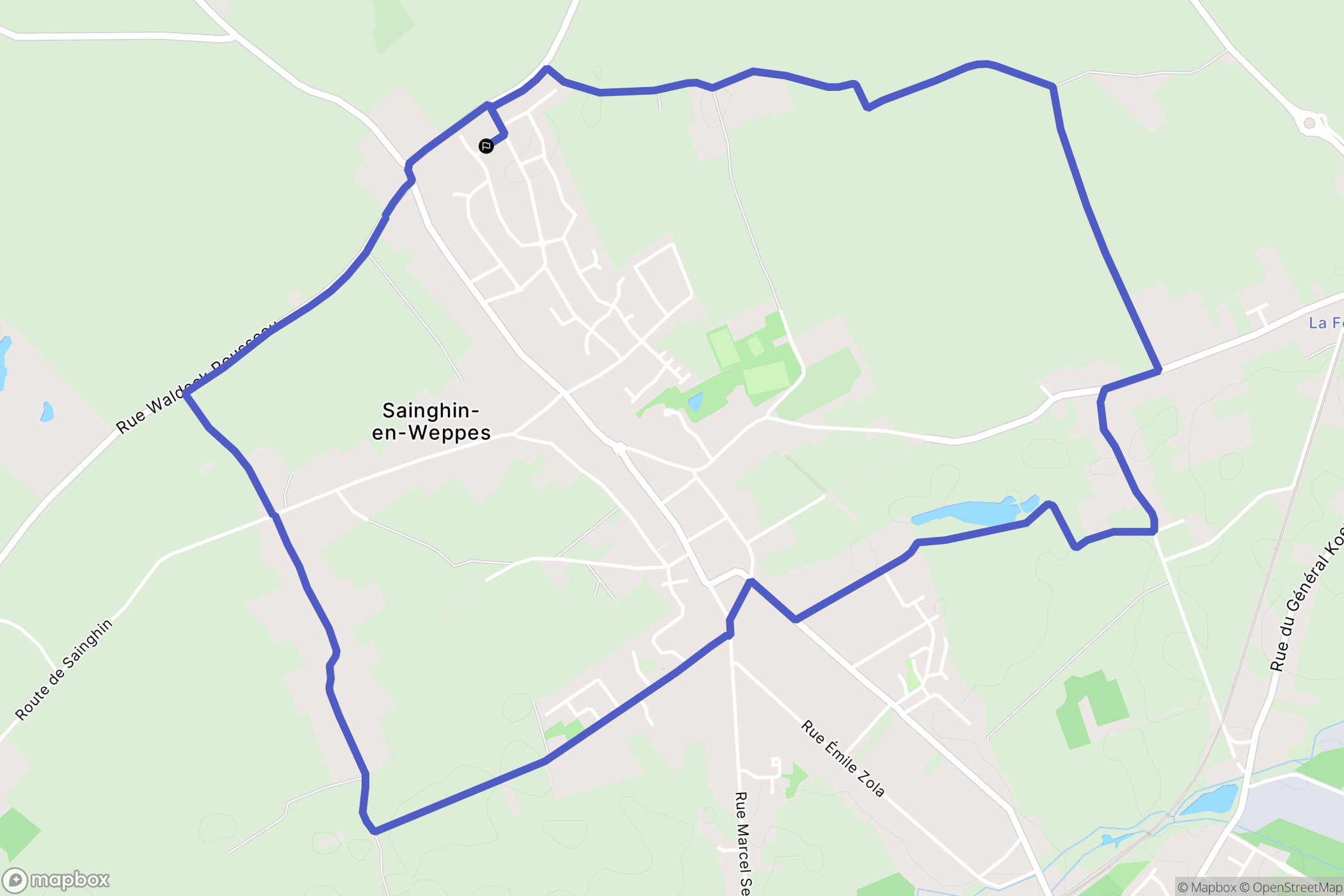 Sainghin-en-Weppes : carte du parcours de randonnée - France