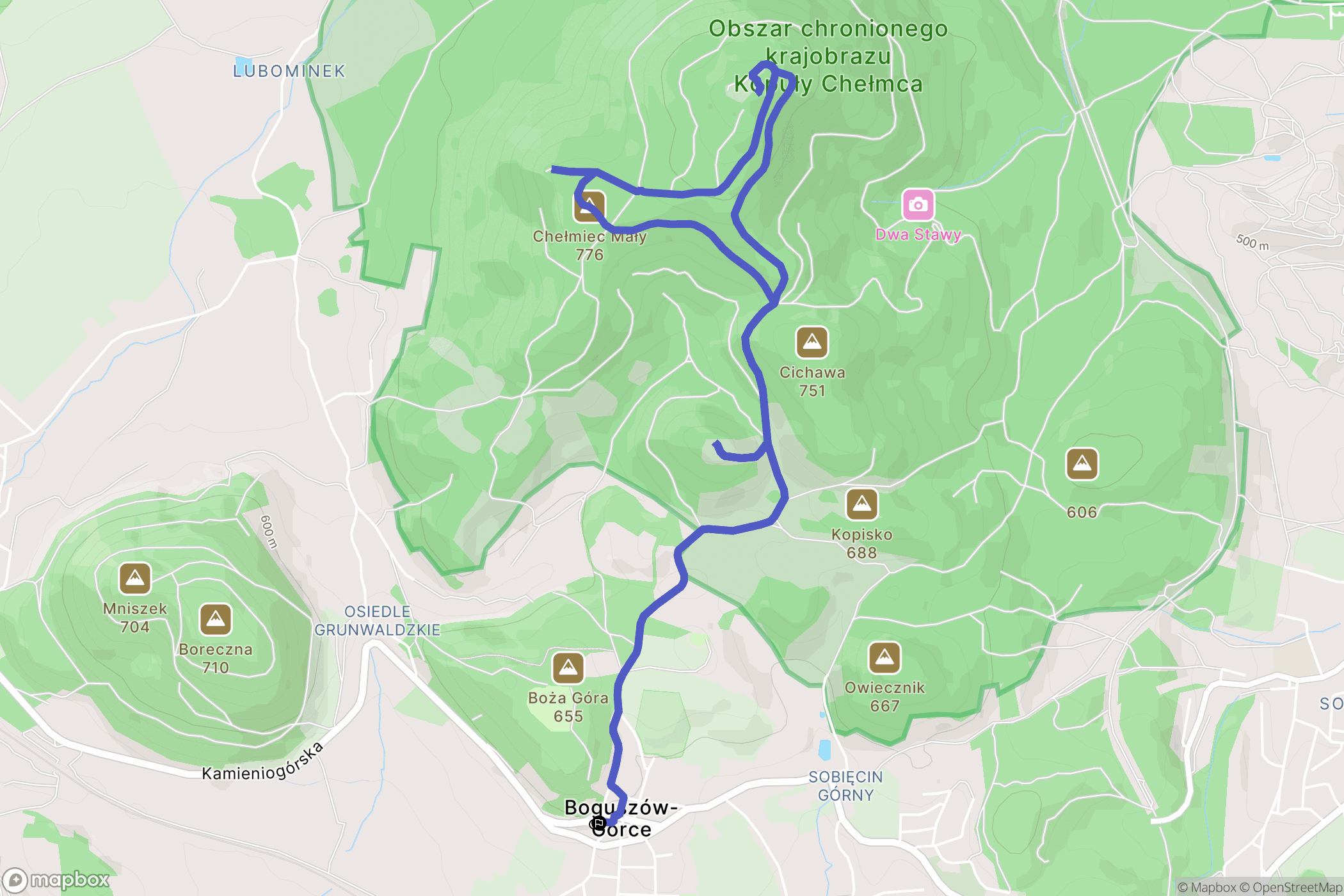 Boguszów-Gorce: mapa trasy - Poland