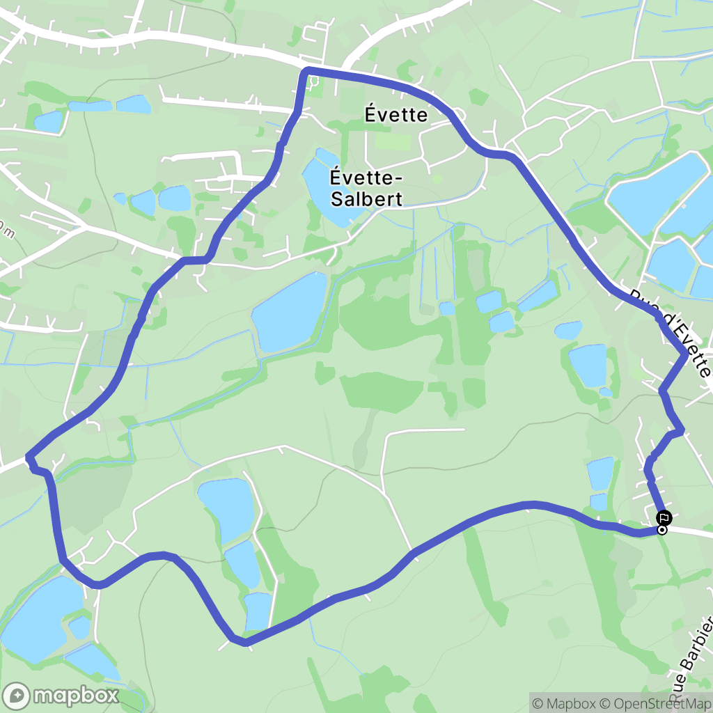 Évette-Salbert : carte du parcours de randonnée - France