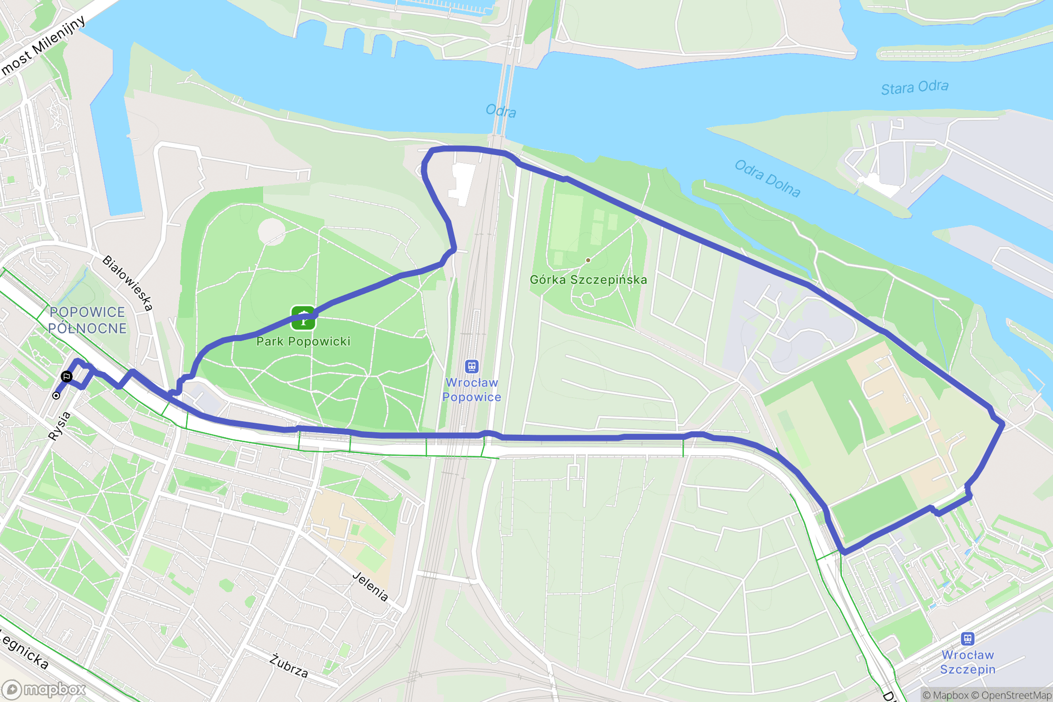 Wrocław: mapa trasy - Poland